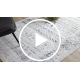 DISTIN 0833A marineblå / blå / hvid moderne tæppe - Boho, vintage, frynser